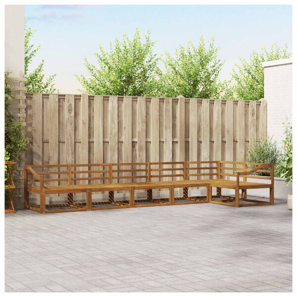 vidaXL Udend&oslash;rs sofagruppe 6 pcs Naturfarvet Massivt Akacietr&aelig;