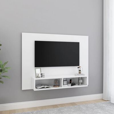 vidaXL væghængt tv-skab 102x23,5x90 cm konstrueret træ hvid