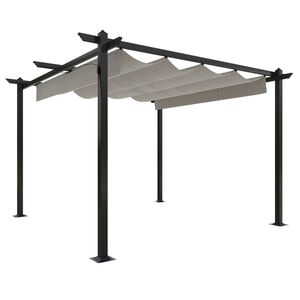 vidaXL havepavillon med sammenrulleligt tag 3x3 m cremefarvet