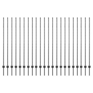 vidaXL Hegnssøjler 44 pcs Grå 200 cm Stål