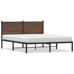 vidaXL sengeramme 140x200 cm uden madras metal brun egetr&aelig;sfarve