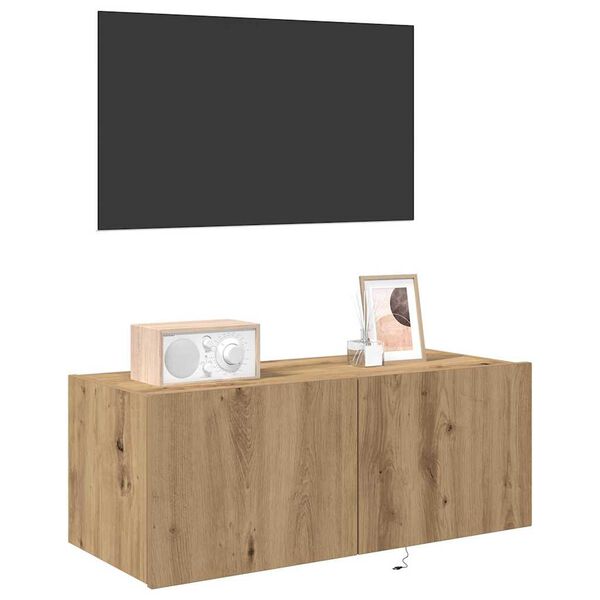 vidaXL TV v&aelig;gskab Artisan Egetr&aelig; 80 x 35 x 31 cm Konstrueret tr&aelig;