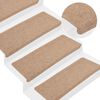 vidaXL selvkl&aelig;bende trappem&aring;tter 15 stk. 65x24,5x3,5 cm beige