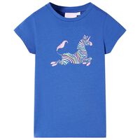 T-shirt til børn str. 116 koboltblå
