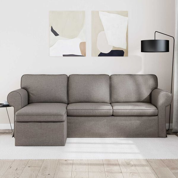 vidaXL Sofa Gr&aring;brun Samlede dimensioner: 215 x 138 x 80 cm (B x D x H)