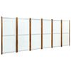 vidaXL 6-panels rumdeler 420x170 cm cremefarvet