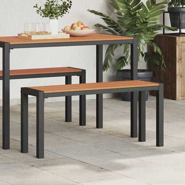 vidaXL Haveb&aelig;nk Brun 100 x 28 x 45 cm St&aring;l