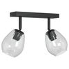 vidaXL Loftsspot med spotlights Sort 33 x 13 x 26 cm Glas og Metal