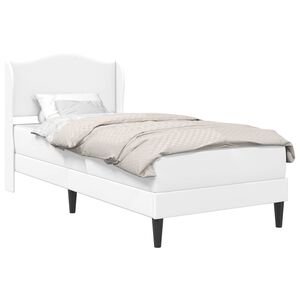vidaXL Sengestel med hovedg&aelig;rde Hvid 90 x 190 cm Kunstl&aelig;der