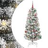 vidaXL Kunstigt Hinged Juletr&aelig; med 150 LED'er Gr&oslash;n og Hvid 150 cm