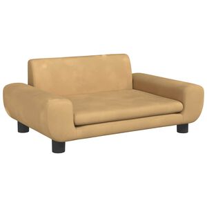 vidaXL sofa til b&oslash;rn 70x45x33 cm velour brun