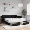 vidaXL daybed med udtr&aelig;k og skuffer 100x200 cm velour sort