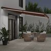 vidaXL markise med LED-lys 500x350 cm automatisk betjening brun
