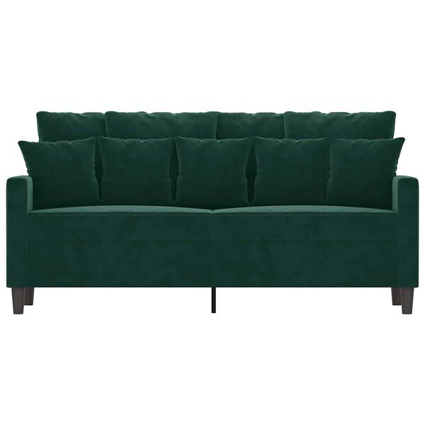 vidaXL 2-personers sofa 140 cm fl&oslash;jl m&oslash;rkegr&oslash;n
