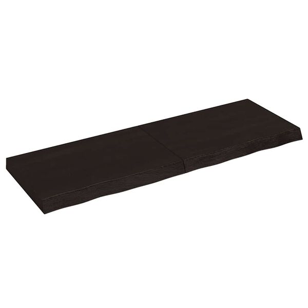 vidaXL bordplade 120x40x(2-6) cm behandlet massivt egetr&aelig; m&oslash;rkebrun