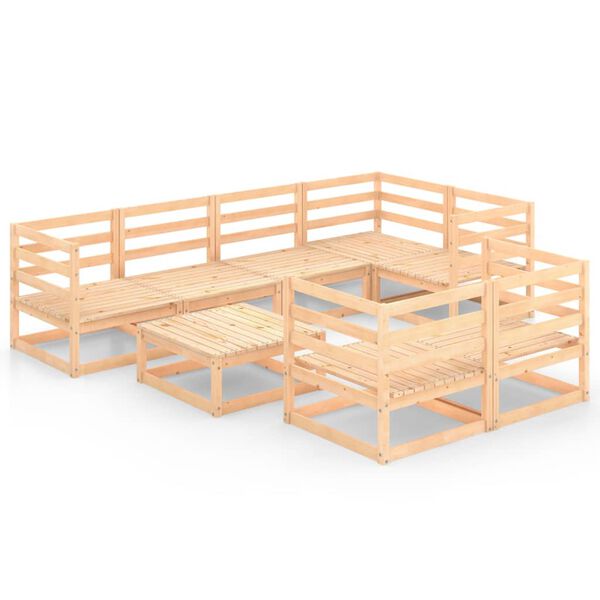 vidaXL loungesæt til haven 8 dele massivt fyrretræ