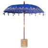 vidaXL Balinesisk parasol med base Bl&aring; 215 x 215 x 260 cm