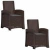 vidaXL L&aelig;nestol med rygvinkling i rattanlook 2 stk. Brun og antracit