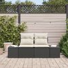 vidaXL Havemøbelsofa Sort 123 x 62 x 69cm polyrattan