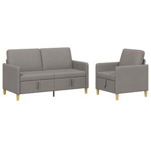 vidaXL Sofa s&aelig;t med opbevaring 2 stk. Gr&aring;brun Polyester