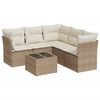 vidaXL sofas&aelig;t til haven 6 dele med hynder polyrattan beige