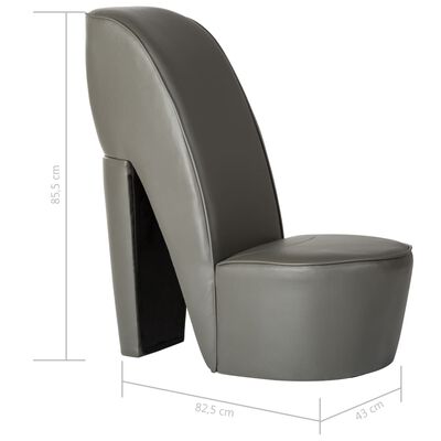 vidaXL stol højhælet sko-design kunstlæder grå