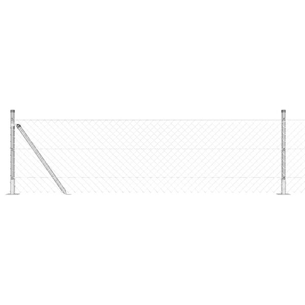 vidaXL Hegnspæl Sølv 10 x 0,4 m (40 x 40 mm net) Stål
