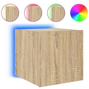vidaXL v&aelig;gh&aelig;ngt tv-bord med LED-lys 30,5x35x30 cm sonoma-eg