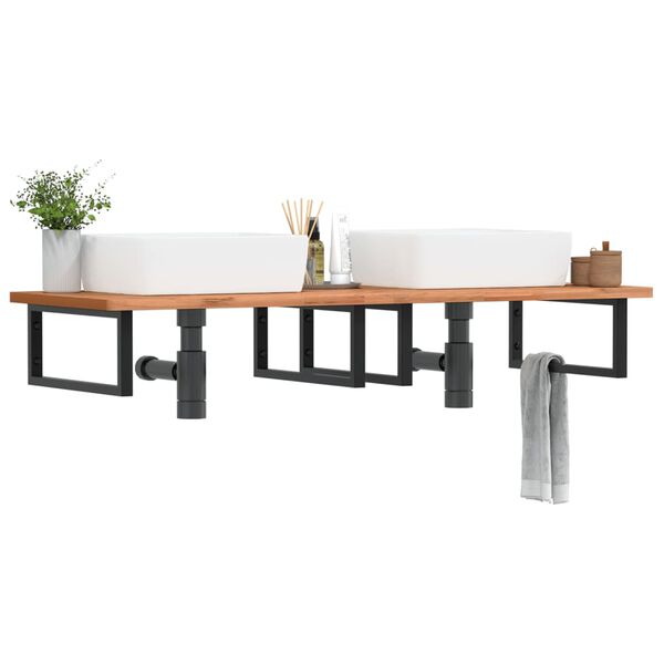 vidaXL badev&aelig;relseshylde st&aring;l og massivt b&oslash;getr&aelig;