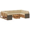 vidaXL Udend&oslash;rs sofagruppe 10 stk. Naturlig og Beige Polyester
