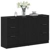 vidaXL Sideboard med skuffe Sort eg 120 x 30 x 70 cm Konstrueret tr&aelig;