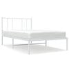 vidaXL sengeramme med sengegavl 90x200 cm metal hvid