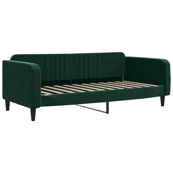 vidaXL daybed 100x200 cm velour m&oslash;rkegr&oslash;n