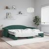 vidaXL daybed med udtr&aelig;k 100x200 cm velour m&oslash;rkegr&oslash;n