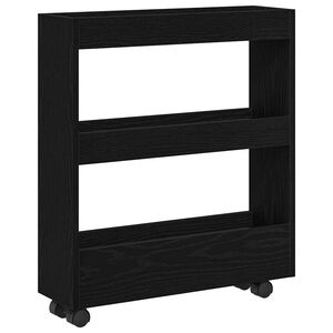 vidaXL Narrow Storage Trolley Sort eg 60 x 18 x 70 cm Konstrueret tr&aelig;
