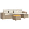 vidaXL sofas&aelig;t til haven 6 dele med hynder polyrattan beige