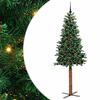 vidaXL Slankt Juletr&aelig; Gr&oslash;n 210 cm PVC og Massiv Fyrretr&aelig;