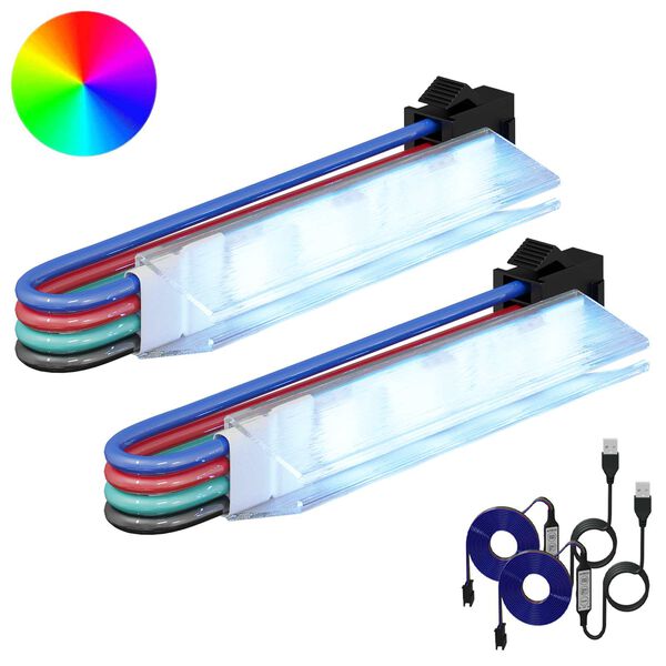 vidaXL LED Strip 2 pcs Sort og Hvid 1745 mm Kobber og plastik