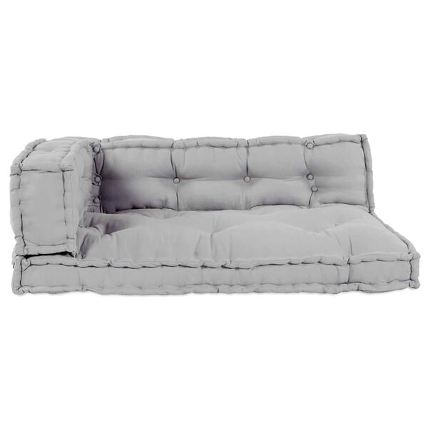 vidaXL Palle Sofa Pude 3 pcs Gr&aring; 120 x 80 x 38 cm Stof