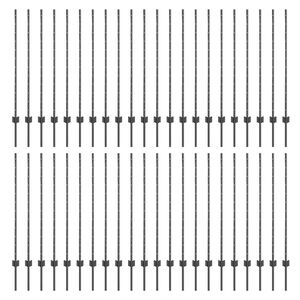 vidaXL Hegnsp&aelig;l 88 pcs Gr&aring; 160 cm St&aring;l