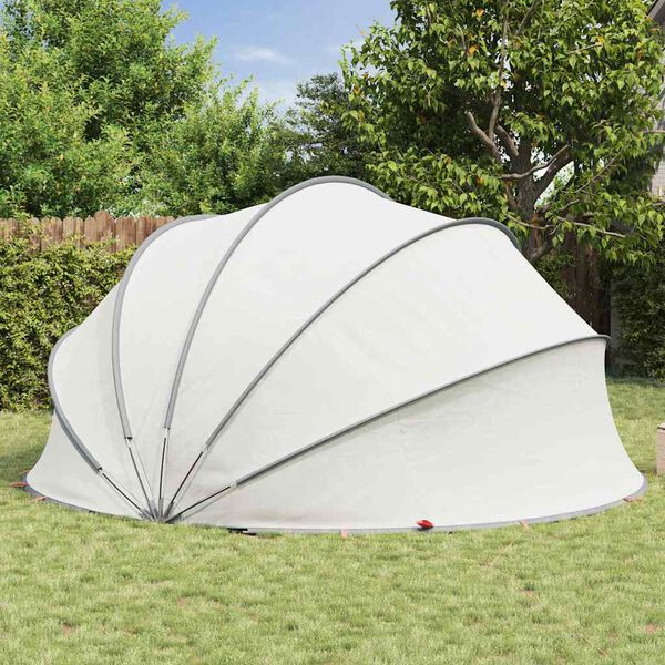 vidaXL Pool Dome Gr&aring; og orange 430 x 430 x 210 cm