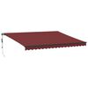 vidaXL markise 450x350 cm automatisk betjening bordeauxfarvet