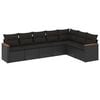 vidaXL sofas&aelig;t til haven 7 dele med hynder polyrattan sort