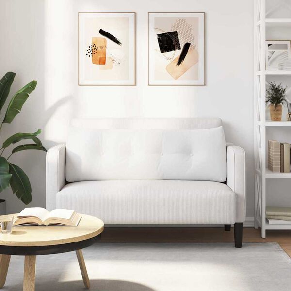 vidaXL Rygpude Hvid 140 x 24 x 50 cm Stof