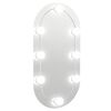 vidaXL spejl med LED-lamper 60x30 cm oval glas