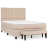 vidaXL kontinentalseng 140x190 cm kunstl&aelig;der cappuccinofarvet