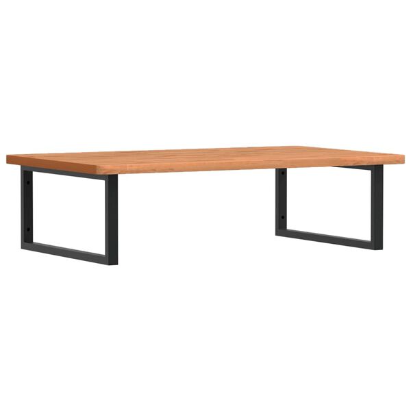 vidaXL badeværelseshylde stål og massivt bøgetræ