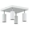 vidaXL Loftsspot med spotlights Hvid 26 x 26 x 16,5 cm Metal