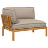 vidaXL Sofa S&aelig;t med pude Gr&aring;brun 133 x 92 x 69 cm Massivt Akacietr&aelig;