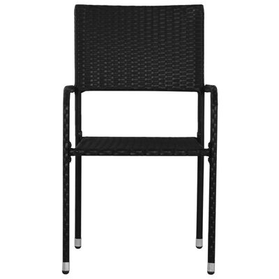 vidaXL udendørs spisebordsstole 4 stk. polyrattan sort